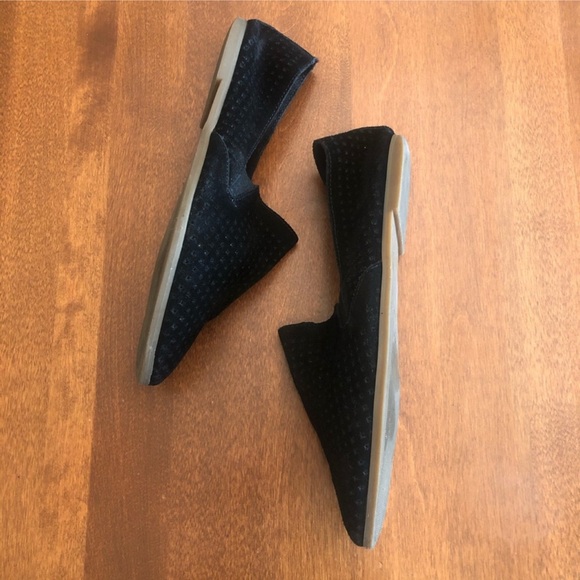 LUCKY BRAND | Perforated Black Suede Loafer Flat Slip On | Size 7 - 7.5 - Picture 6 of 14
